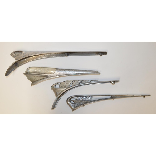 576 - Four vintage c.1940's/50's American chrome hood/fender ornaments: Three Plymouth (two with moulded s... 