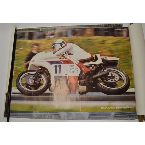 578 - Motorbike racing memorabilia including modern reproduction tinplate metal signs, 