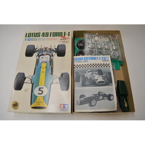 Tamiya 1/12 Lotus 49 Ford F-1. Unstarted plastic model kit, all 