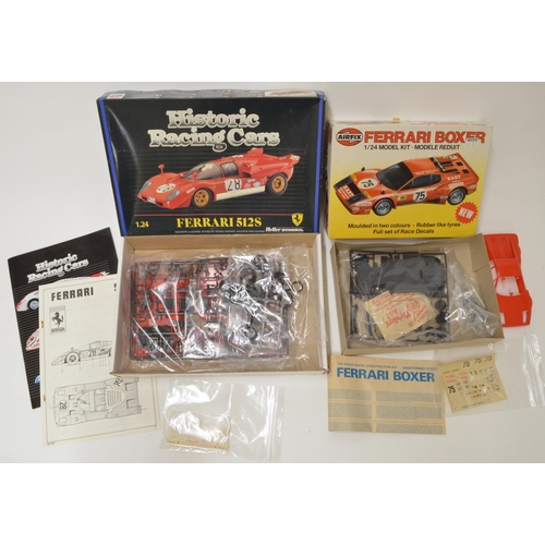 676 - 6 plastic model cars: 2x 1/24 Lancia Stratos, 1 built the other has just been started, 1x 1/24 Airfi... 