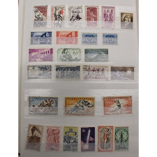 824 - Two partially filled world stamp albums, unmounted mint, hinged & used, many countries represented i... 