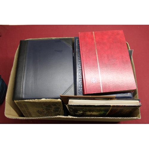 834 - Large box of mixed stamps and stamp albums, eclectic selection of mint & used all world and GB (1000... 
