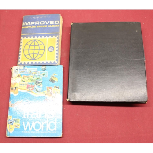 842 - Two All World stamp albums and a FDC album with a mixed range of commemorative, aviation and other t... 