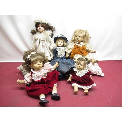 899 - Ten boxed porcelain dolls by various makers including Leonardo Collection, Salco, Angelina and a qua... 
