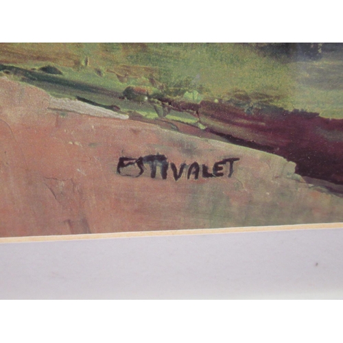 35 - After Elisabeth Estivalet (b.1952) French town, colour print, 55cm x 70cm