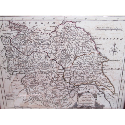 41 - John Cary map of Yorkshire, print of Whitby Regatta 1848, engraving of Cottingham Church and other d... 