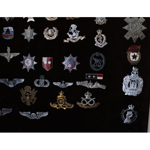 23 - 51 British and ROW military and some civilian cap badges, collar badges and enamel badges etc, mixed... 