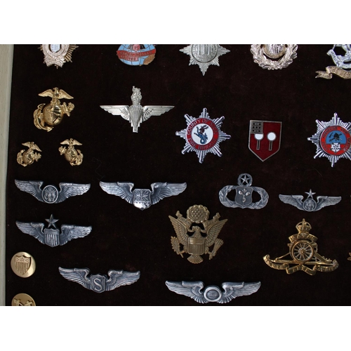 23 - 51 British and ROW military and some civilian cap badges, collar badges and enamel badges etc, mixed... 