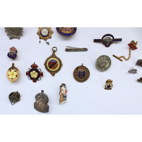 36 - Selection of vintage and modern enamel club and association badges, including hallmarked silver Mens... 
