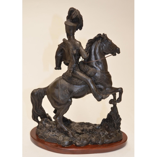 460 - Cast bronze figure of mounted Light Brigade officer by Heredities, catalogue no. DG17, H12