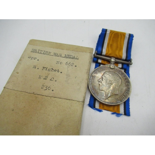 14 - Pair of WWI medals in original boxes of issue, awarded to SPR.R. Highet M.T.C (2)