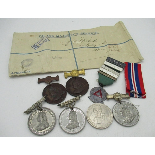 7 - Selection of Victorian 1890's school board for London attendance medals awarded to G. Cochrame, ERII... 