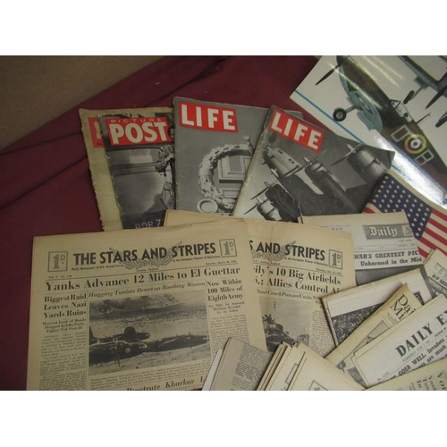 291 - Collection of newspapers from WWII, 5 British Edition of Yank, the Army Weekly 1942-45, Life Dec 1st... 