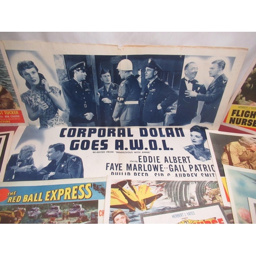 292 - Collection of 1950s movie posters inc. Bombs over London, Red Ball Express, Flight Nurse, Fury in th... 