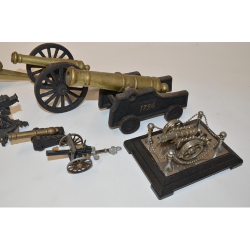 473 - Collection of model cannons all non functioning (no firearms license required to own), including key... 