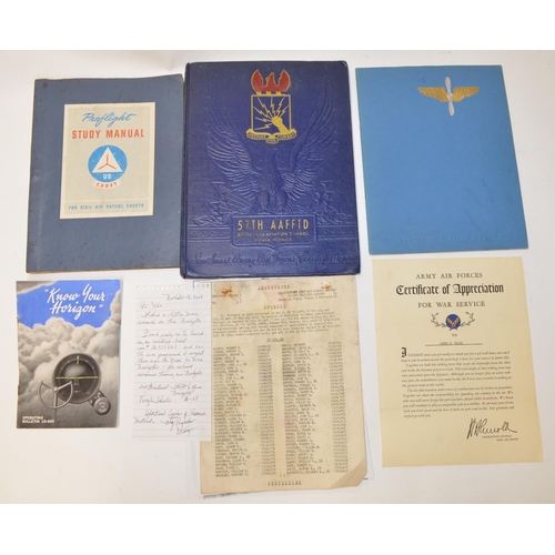 475 - Collection of WWII books and manuals regarding flight training in the USA, including 