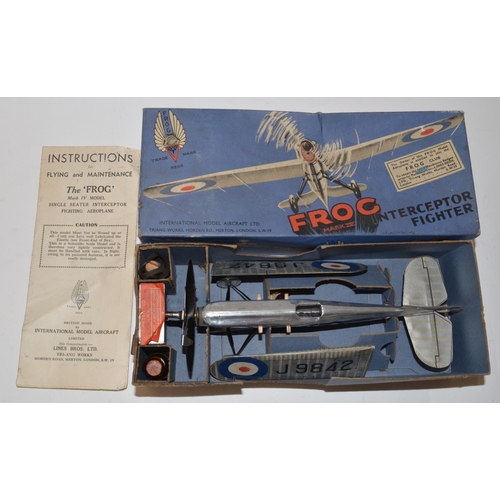 480 - Vintage frog Mark IV Interceptor Fighter, boxed with instructions. 2 spare rubber bands and fully wo... 