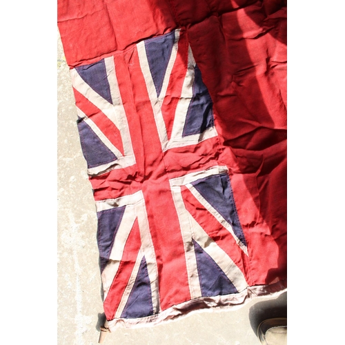 456 - Large early to mid C20th merchant navy Union Jack, together with a Union Flag and one other flag.  L... 