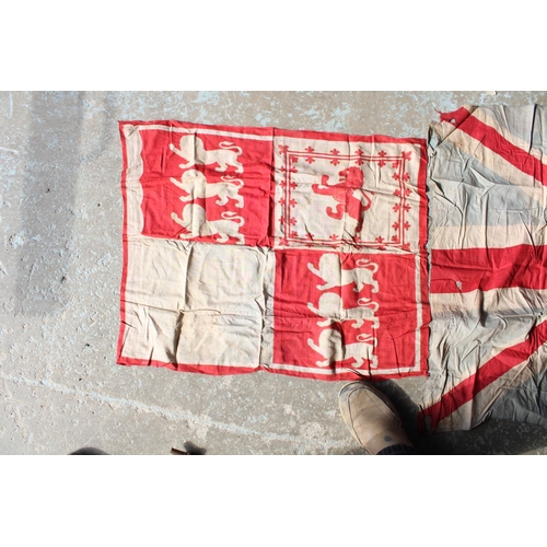 456 - Large early to mid C20th merchant navy Union Jack, together with a Union Flag and one other flag.  L... 