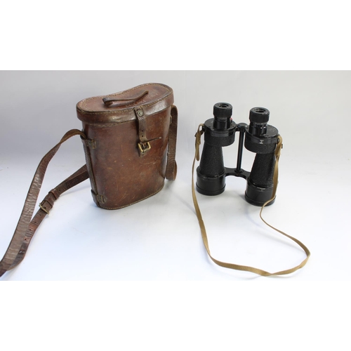 457 - Pair of WW2 period British military Bino Prism no.5 Mk V prismatic binoculars with crackle finish an... 