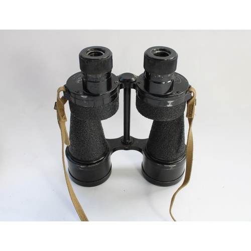 457 - Pair of WW2 period British military Bino Prism no.5 Mk V prismatic binoculars with crackle finish an... 