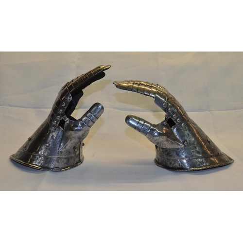 406 - Pair of Italian style C19th steel articulated gauntlets