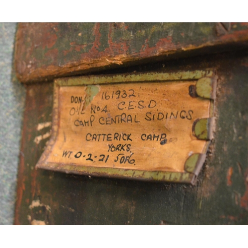 416 - Military ammo box without lid containing number of tools for repairing and servicing tanks, includin... 