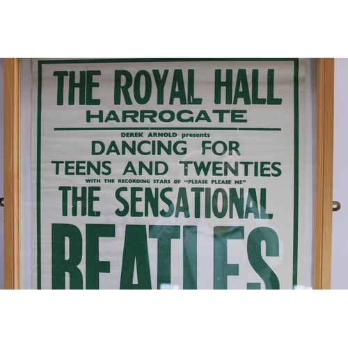 395 - A Beatles Poster for the Royal Hall in Harrogate, Friday 8th of March 1963.  Green lettering on pape... 