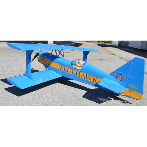 601 - Large kit built balsa wood radio controlled aircraft model biplane, 