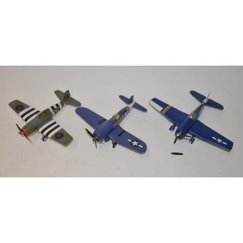 622 - 3 Franklin Mint 1/48 die-cast aircraft models, all damaged, 98177 Hellcat Mk1 Royal Navy Fleet Air A... 