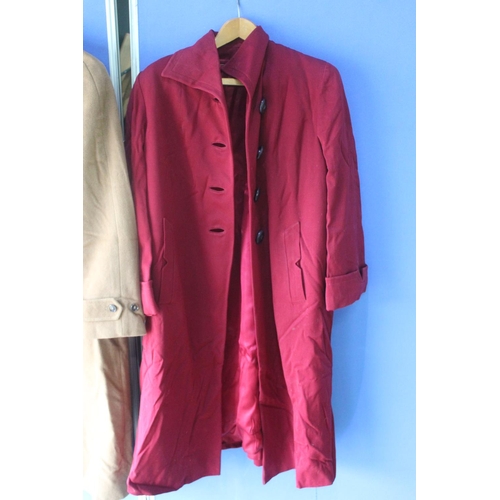 314 - Pair of ladies coats, one cashmere, wool and polyester full length coat, size M, the other full leng... 