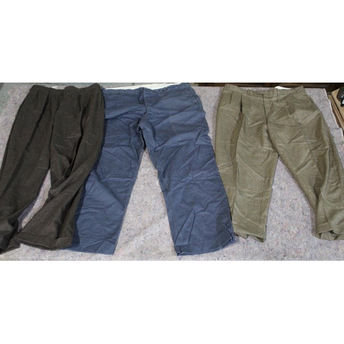 320 - Ten dress trousers including period chinos, shooting breeks, etc