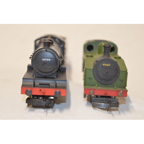 596C - Two boxed Hornby OO gauge railway trains, railway engines, including  62700 Yorkshire, Lima LNER tan... 