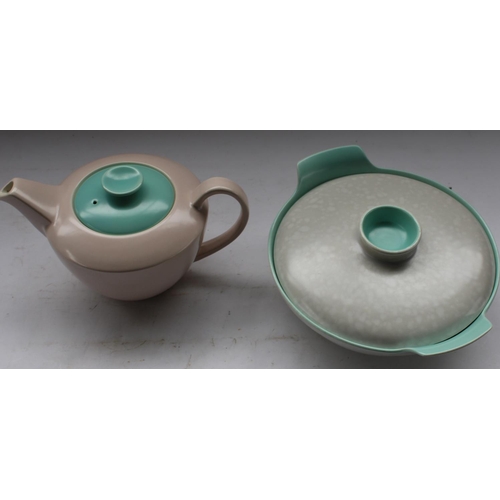 284 - Art Deco style Poole pottery casserole in two tone colour