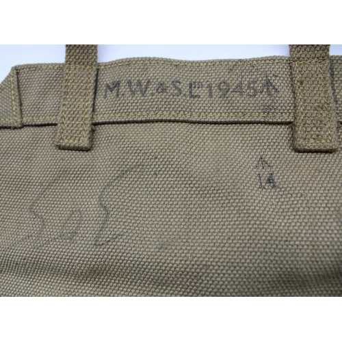 371 - 1945 British WW2 khaki knapsack with straps