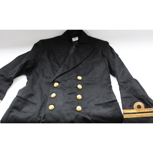 388 - WW2 period Royal Navy Officers double breasted jacket and rank denoting Lt.