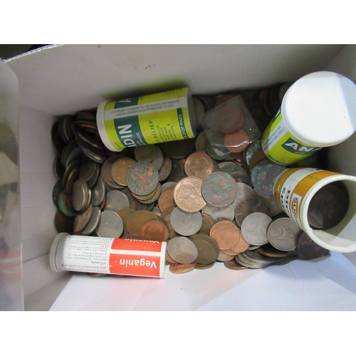 516 - Decimal and pre-decimal British coinage including Edwardian and Victorian pennies (2 boxes)