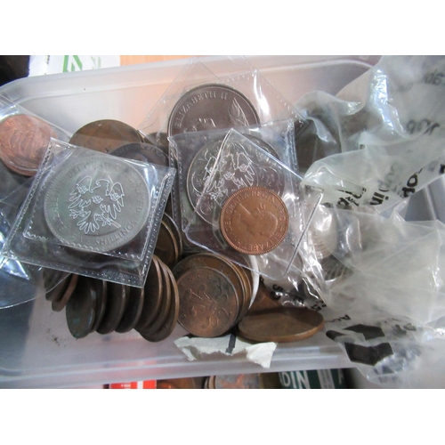 516 - Decimal and pre-decimal British coinage including Edwardian and Victorian pennies (2 boxes)