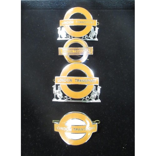 526 - Collection of London Transport Underground Staff enamel cap pin badge by J R Gaunt (4)