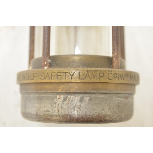 544 - The Wolf Safety Lamp Co (W.M Morris) Ltd Sheffield, miner safety lamp, plate stamped 1984 on top