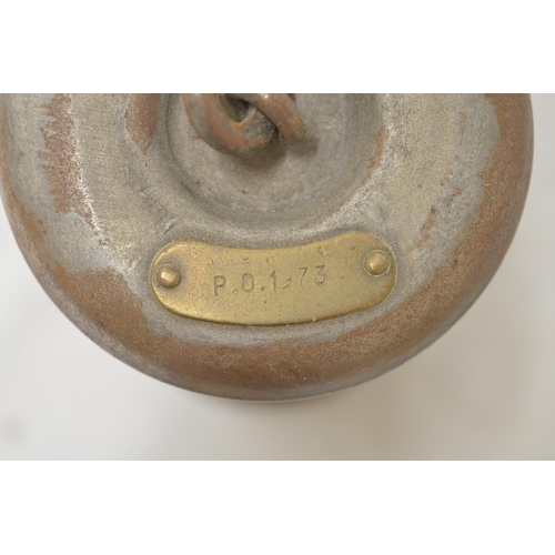 545 - The Wolf Safety Lamp Co (W.M Morris) Ltd Sheffield, miner safety lamp, plate stamped PO 1973 on top,... 