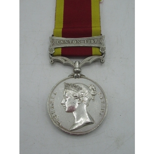 6 - Second China War medal with Canton 1857 clasp (unnamed)