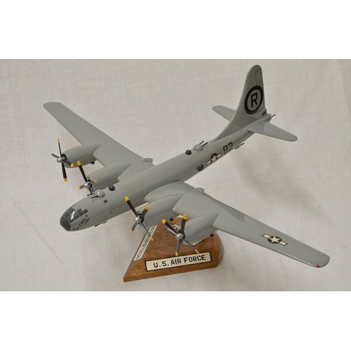 396 - Hand crafted wooden mahogany model of US AAF B29 super fortress Enola Gay the atomic bomber by Hand ... 