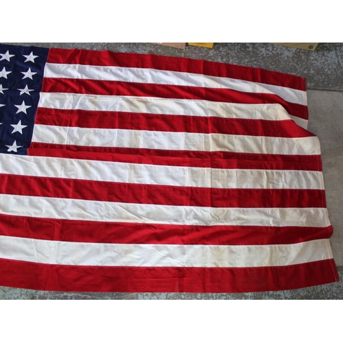 347 - WWII United States of America flag of stars and stripes, L290cm H144cm