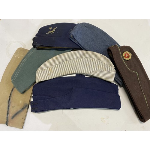 170 - Seven garrison/mess caps of various armies