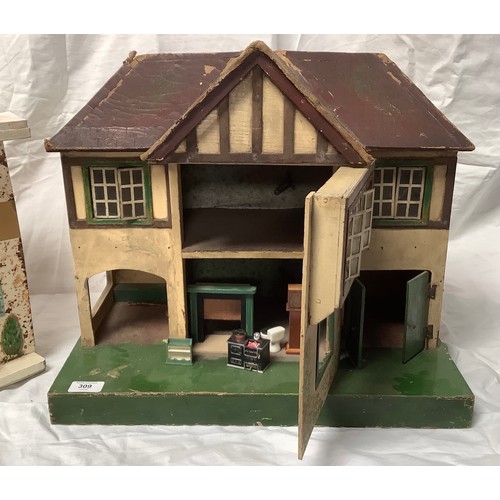 318 - Triang 1940 dolls house with tin plate facade, a Tudor style dolls house