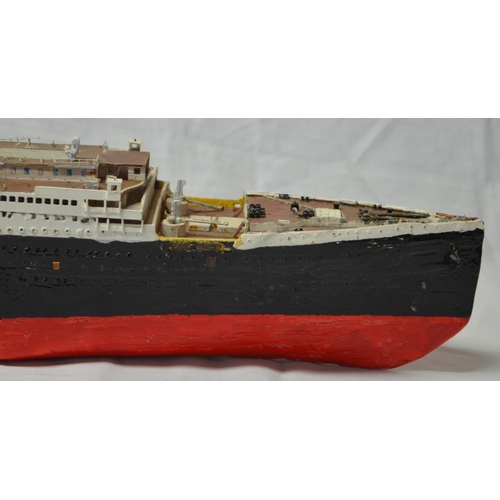 392 - Collection of pre-made ship models, amateur built ship models mostly in wood, including Titanic, Cut... 