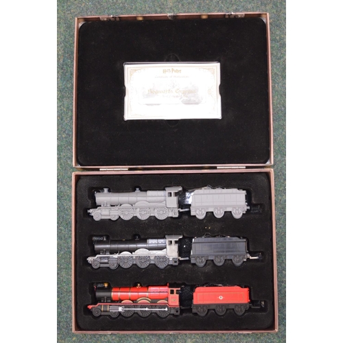 398 - Boxed as new Harry Potter Hogwarts Express set of three engines