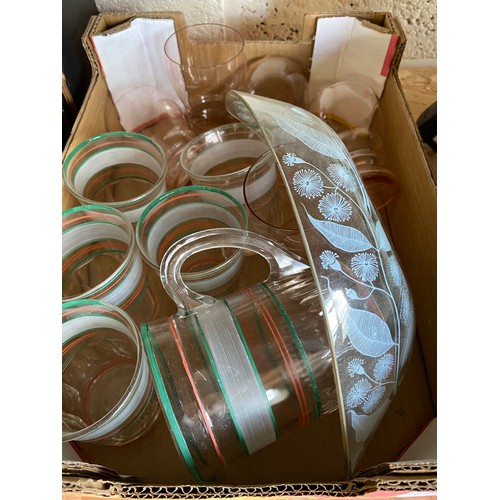 371 - Collection of glassware and ceramic animals (2 boxes)