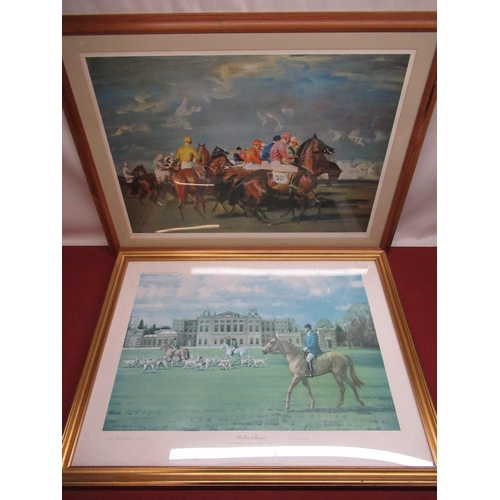 504 - After Neil Cawthorne (British b. 1936); 'The Beaufort Hunt moving off at Badminton House'  Ltd.ed co... 